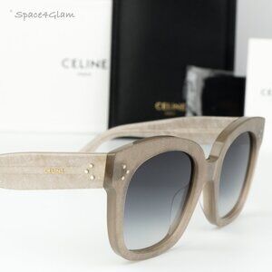 Celine Women Sunglasses Grey Silver Glitter Grey Grad Geometric CL4002UN 20B NEW